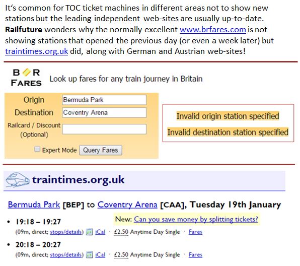 Test undertaken by Railfuture in January 2016