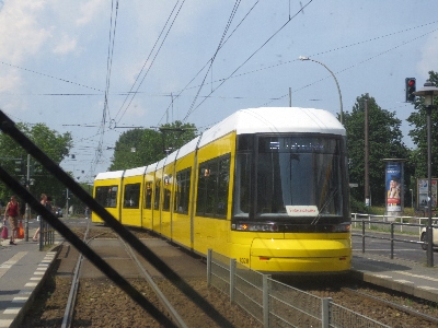 [Berlin]These 7 section Bombardier Flexity light rail vehicles are the most modern in the Berlin fleet and operate on the busiest routes. The picture is of one not despoiled by advertisements restricting the view of the city from the tram.  Photo by Ian Brown for Railfuture.