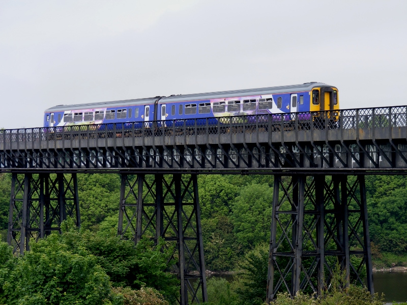 SENRUG Charter 2008 crossing River Wansbeck. Photo by Graham Galbraith.