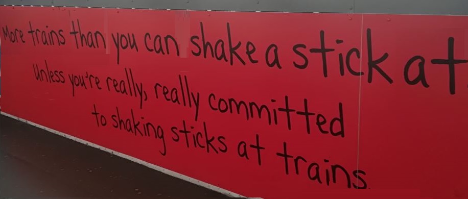 Without doubt one of the strong features of Virgin is marketing, even in the Virgin Trains East Coast franchise that was 90% owned by Stagecoach. This message on the footbridge at Grantham station promotes the additional trains that would soon be running