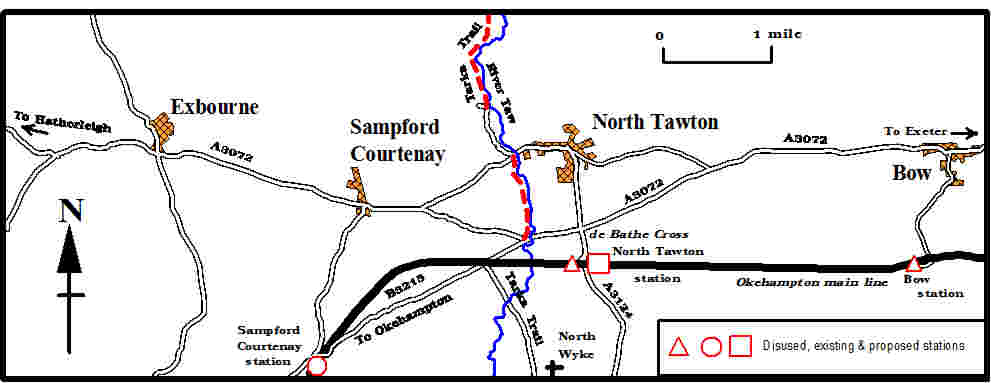 MAP:Okehampton Line Stations